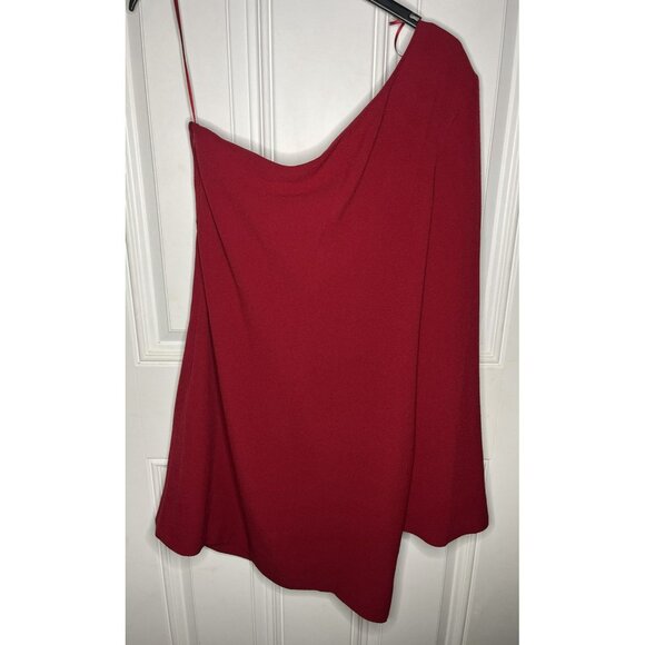 Dress the Population NEW NWT Red Heidi One Shoulder Dress Size Medium Woman’s - Picture 8 of 10